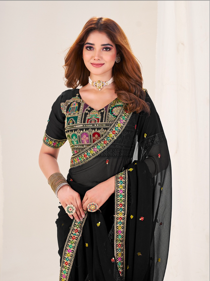 Matrut | Shubh Black Saree