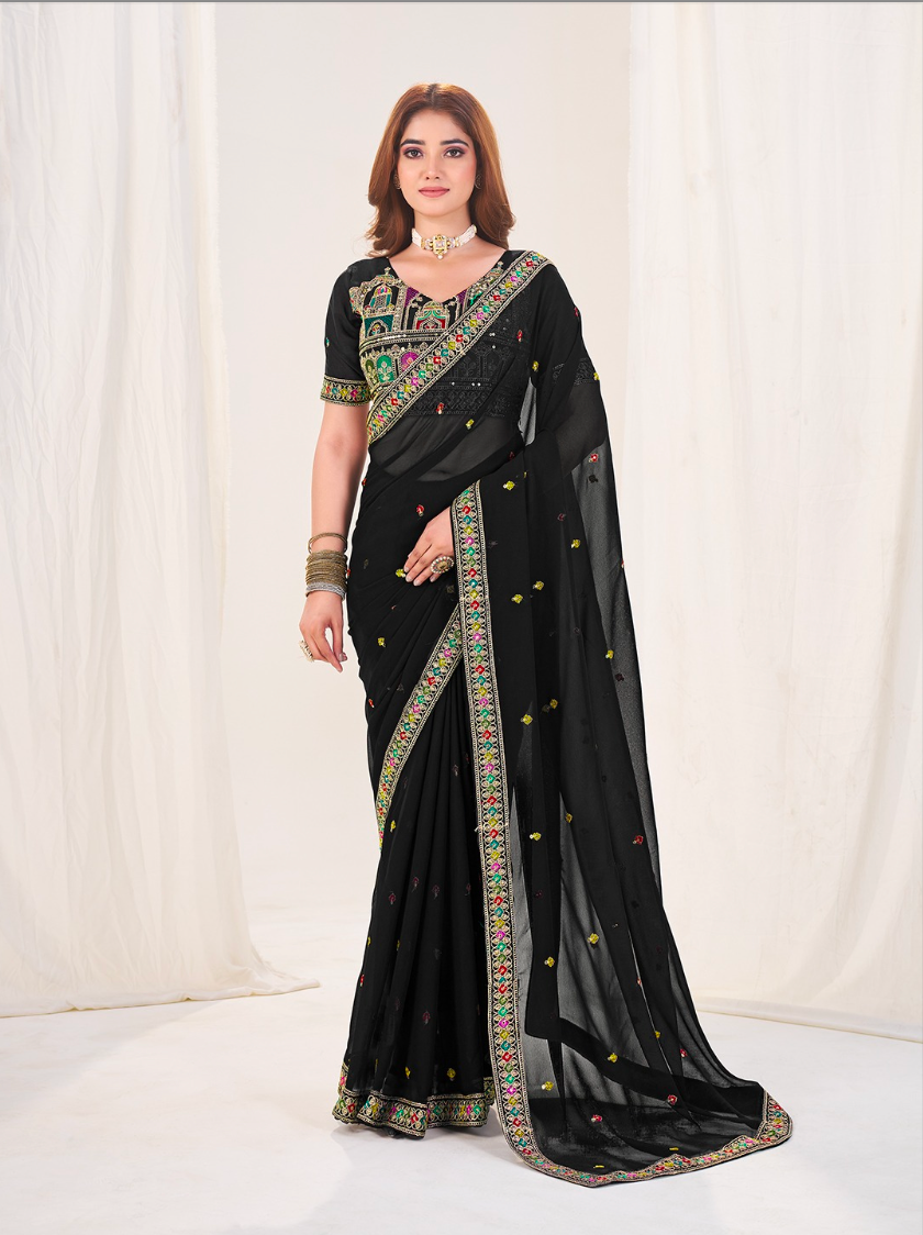 Matrut | Shubh Black Saree