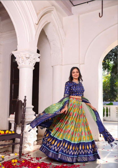 Matrut | Yuvti Navy Multicolor Lehenga - 01