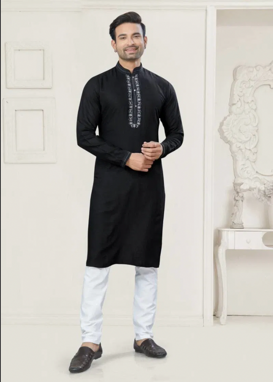 Matrut | Pure Weave Black Kurta Set