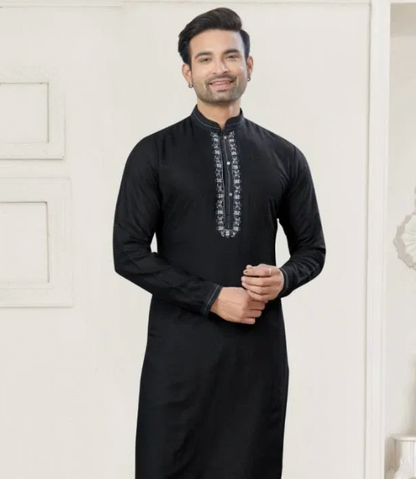 Matrut | Pure Weave Black Kurta Set