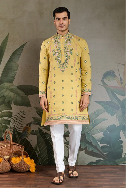 Matrut | Fusion Fits-3 Yellow Kurta Set