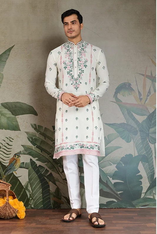 Matrut | Fusion Fits-3 White Kurta Set