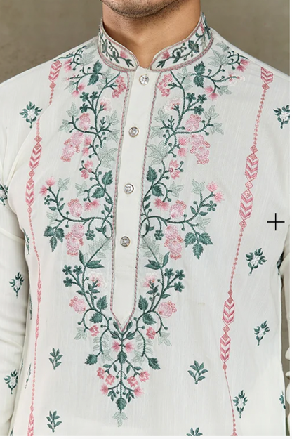 Matrut | Fusion Fits-3 White Kurta Set