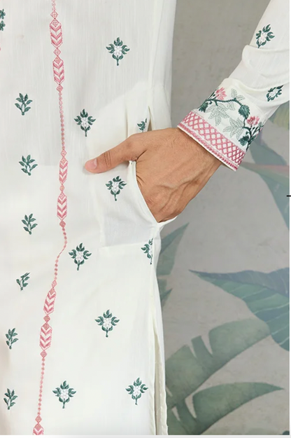 Matrut | Fusion Fits-3 White Kurta Set