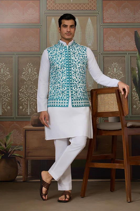 Matrut | Ritual Bliss Teal Kurta Set