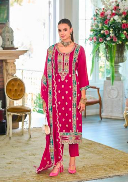 Matrut | Noura Rani Pink Straight Suit