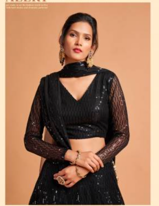 Matrut | Neo Romantic Black Lehenga