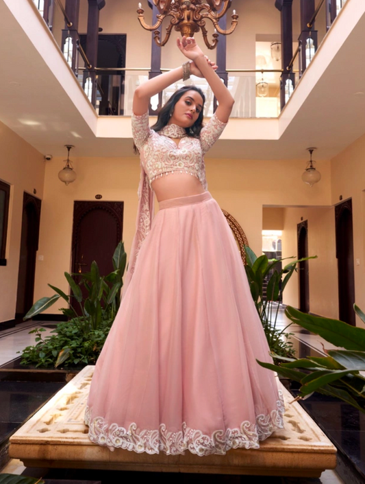 Matrut |  Khoobsoorat Baby Pink Lehenga