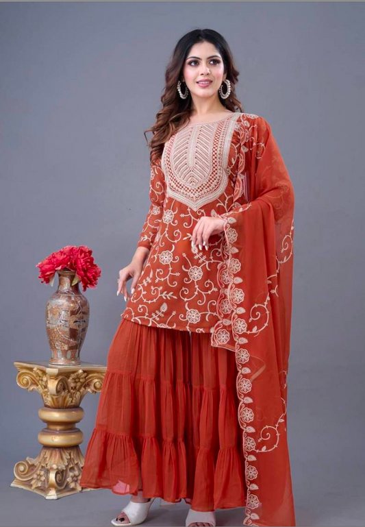 Matrut  | Sabar Orange Palazzo Suit