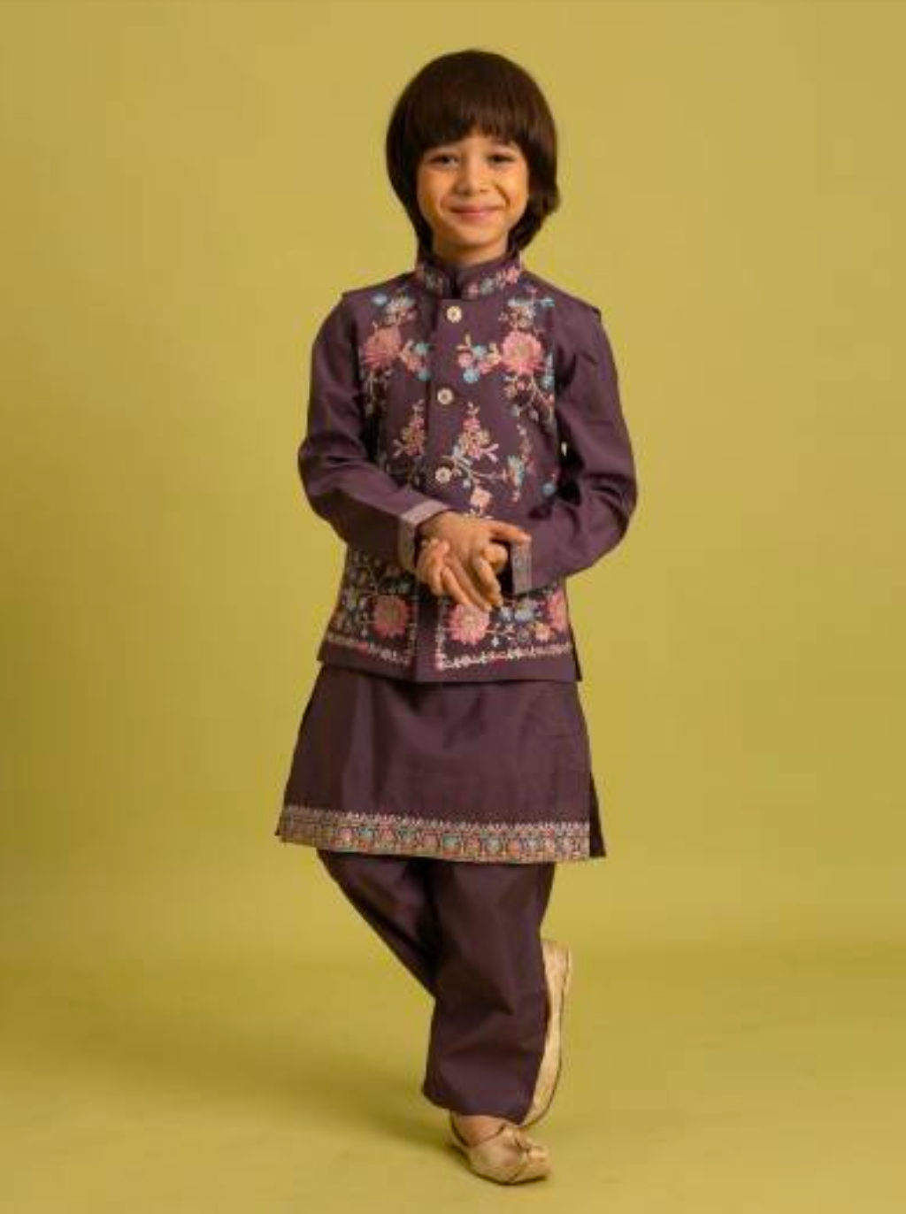 Matrut | Clleora Rusty Purple Boy Kurta Set