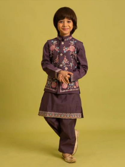 Matrut | Clleora Rusty Purple Boy Kurta Set