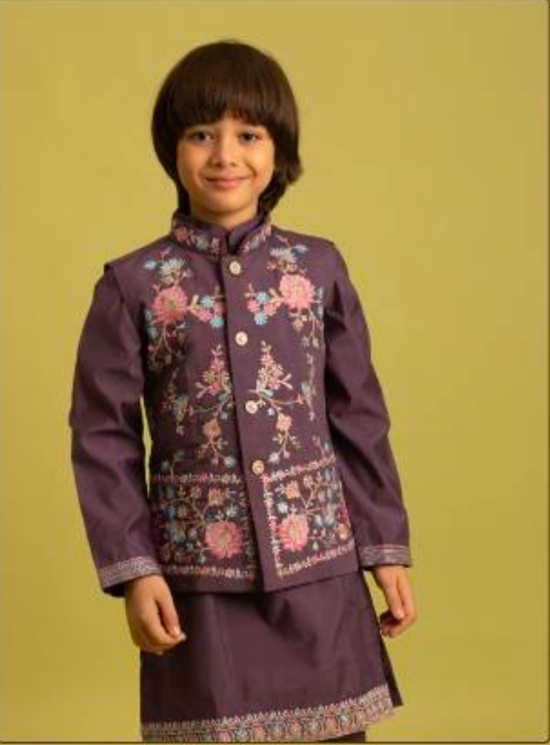Matrut | Clleora Rusty Purple Boy Kurta Set