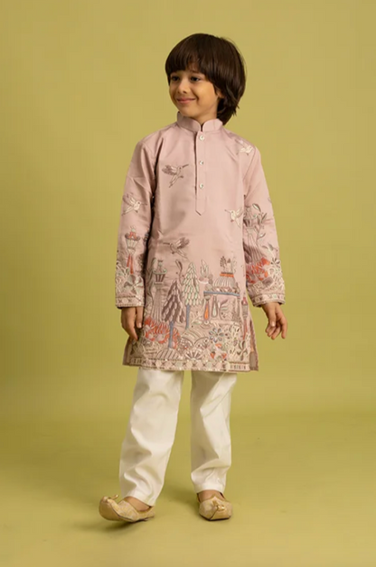 Matrut | Vantara Powder Pink Boy Kurta Set