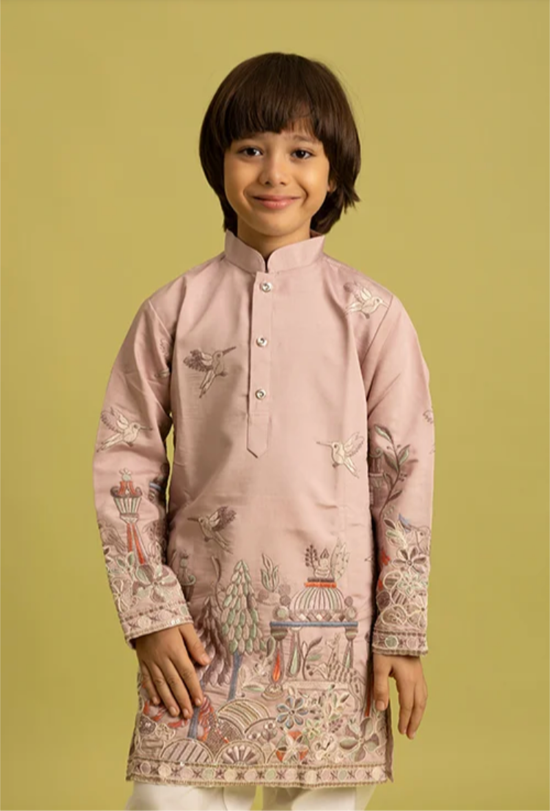 Matrut | Vantara Powder Pink Boy Kurta Set