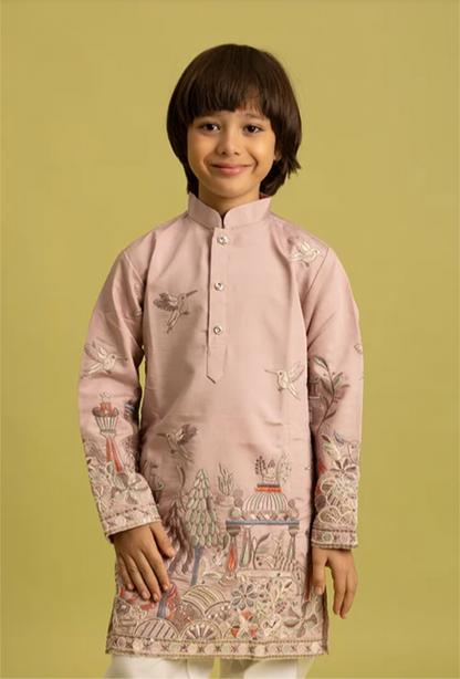 Matrut | Vantara Powder Pink Boy Kurta Set