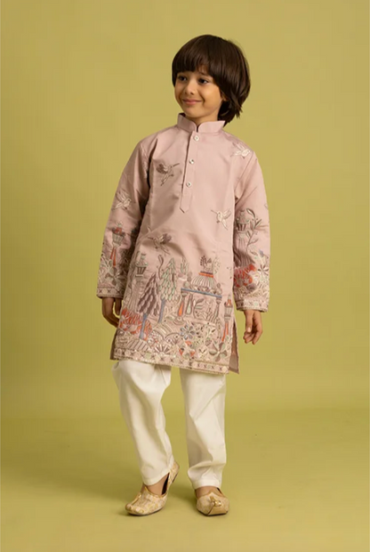 Matrut | Vantara Powder Pink Boy Kurta Set