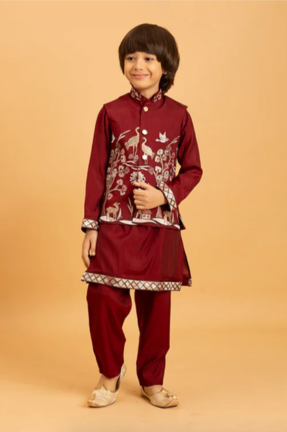 Matrut | Shahi Maroon Boy Kurta Set