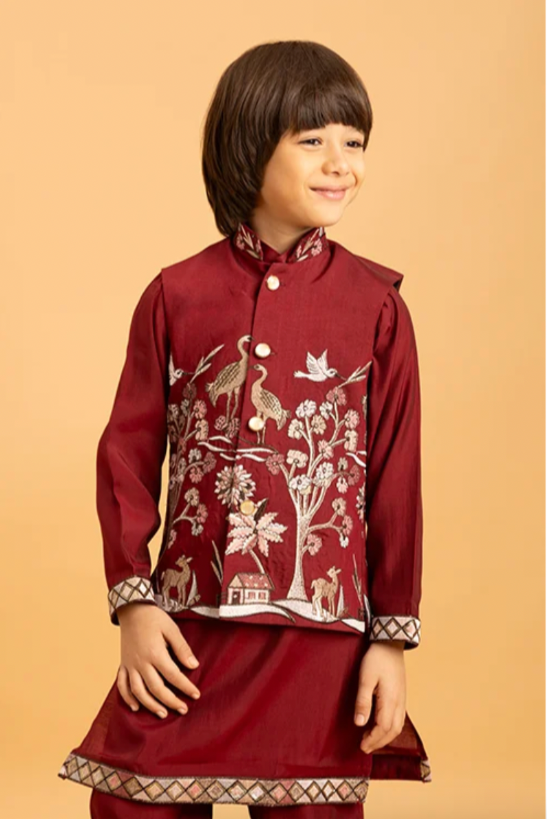Matrut | Shahi Maroon Boy Kurta Set