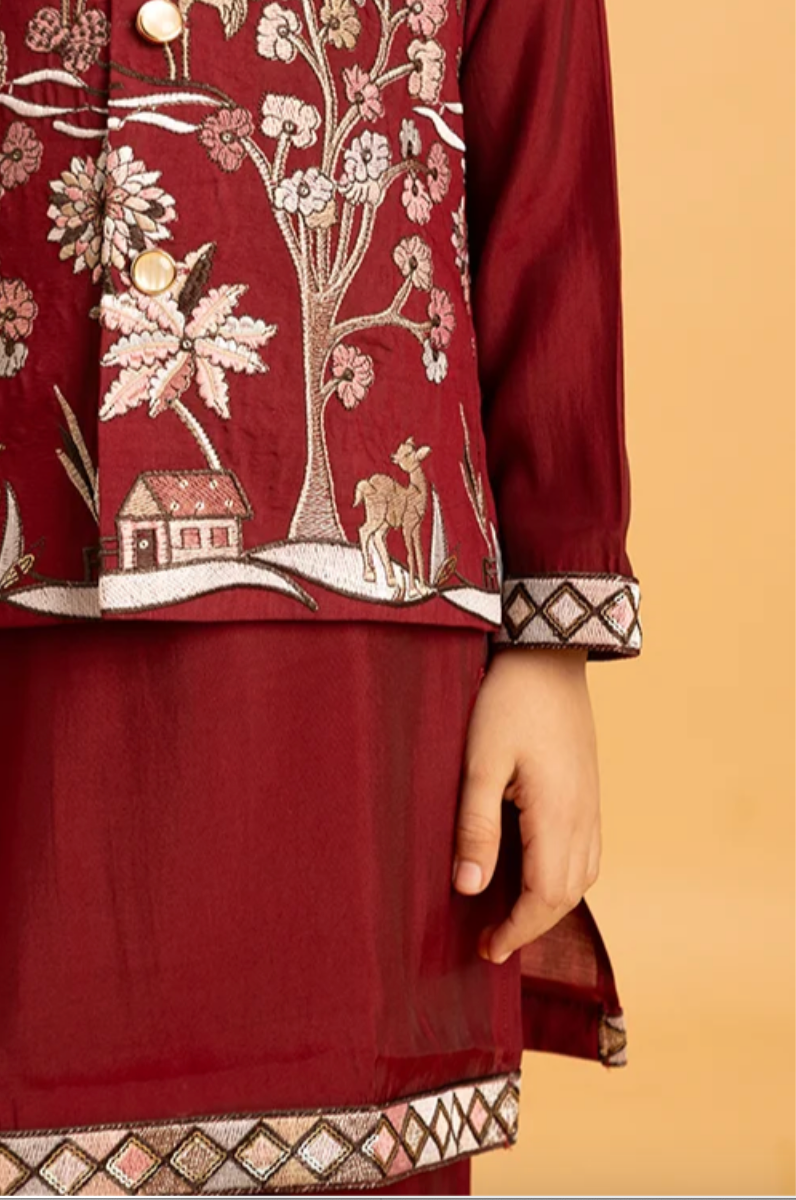Matrut | Shahi Maroon Boy Kurta Set