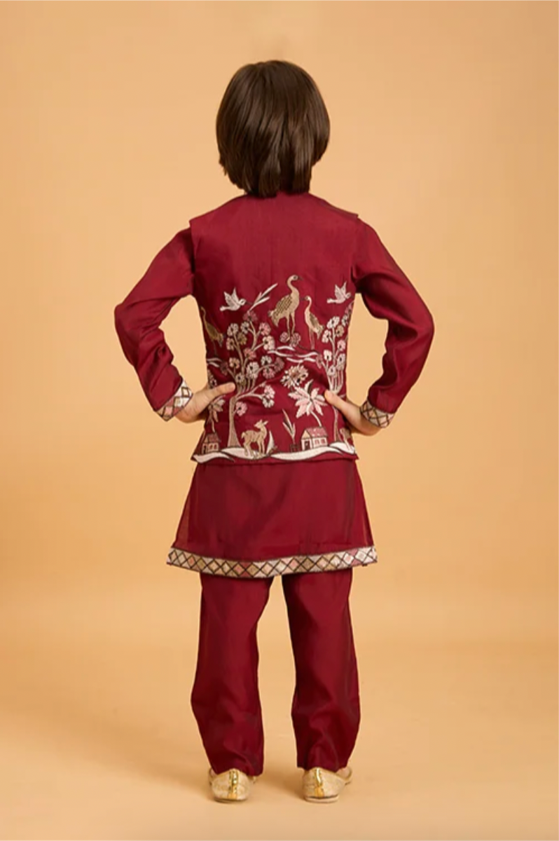 Matrut | Shahi Maroon Boy Kurta Set