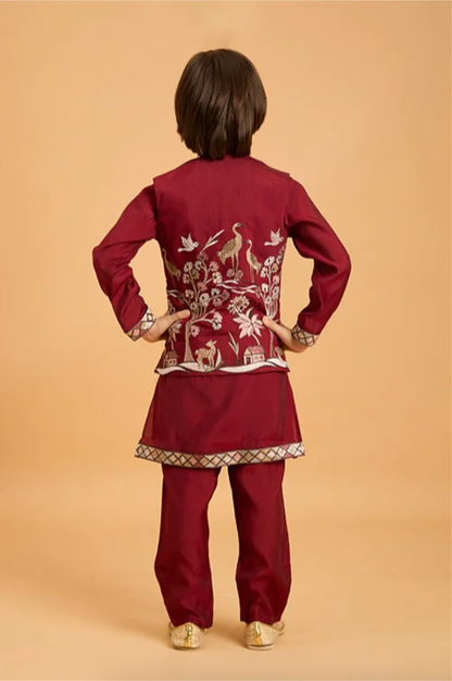 Matrut | Shahi Maroon Boy Kurta Set