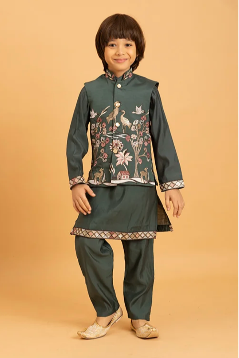 Matrut | Shahi Green Boy Kurta Set