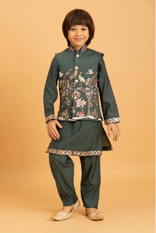 Matrut | Shahi Green Boy Kurta Set