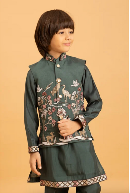 Matrut | Shahi Green Boy Kurta Set