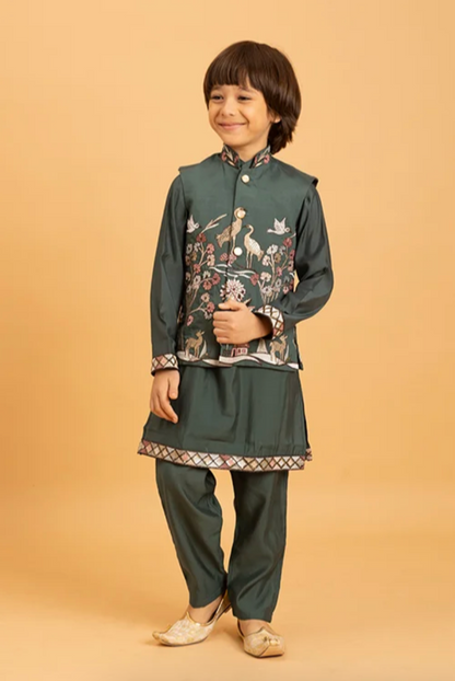 Matrut | Shahi Green Boy Kurta Set