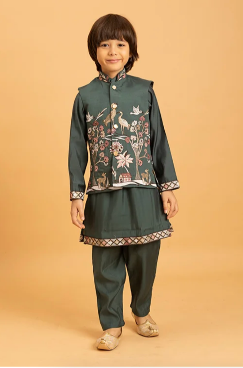 Matrut | Shahi Green Boy Kurta Set