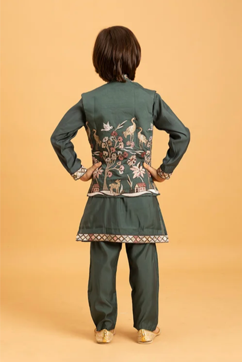 Matrut | Shahi Green Boy Kurta Set