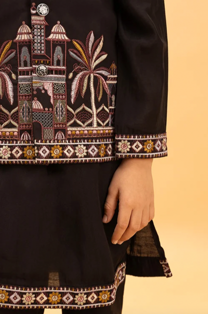 Matrut | Junior Jashn Black Boy Kurta Set