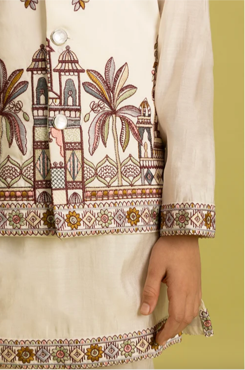 Matrut | Junior Jashn White Boy Kurta Set