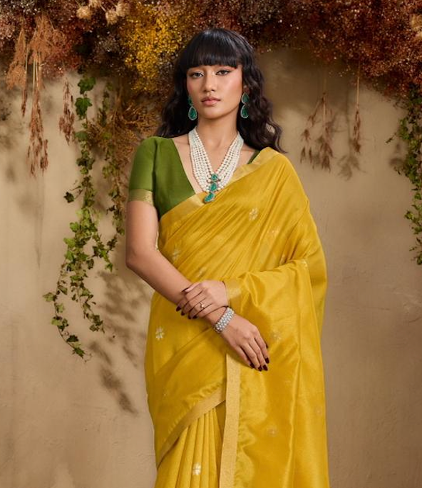 Matrut | Kanoi Yellow Silk Saree