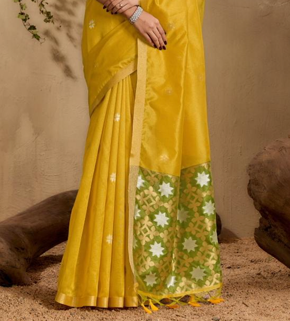 Matrut | Kanoi Yellow Silk Saree