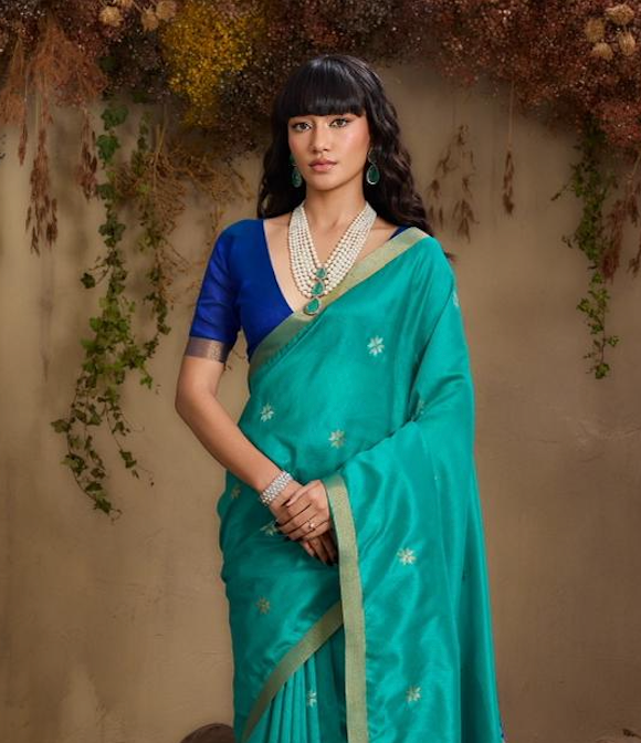 Matrut | Kanoi Blue Silk Saree