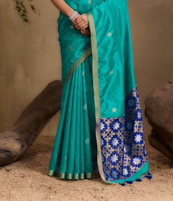 Matrut | Kanoi Blue Silk Saree