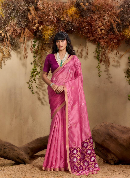 Matrut | Kanoi Pink Silk Saree