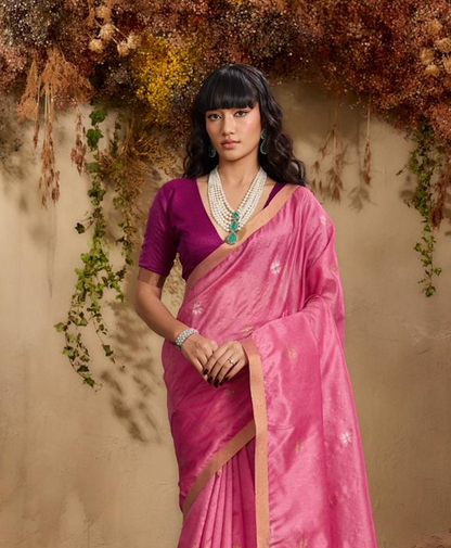 Matrut | Kanoi Pink Silk Saree