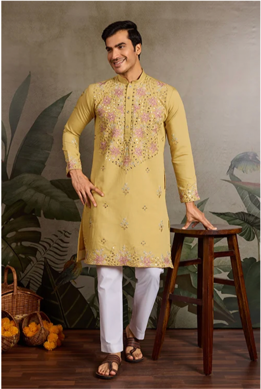 Hasta Yellow Kurta Set