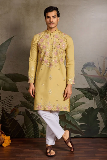 Hasta Yellow Kurta Set