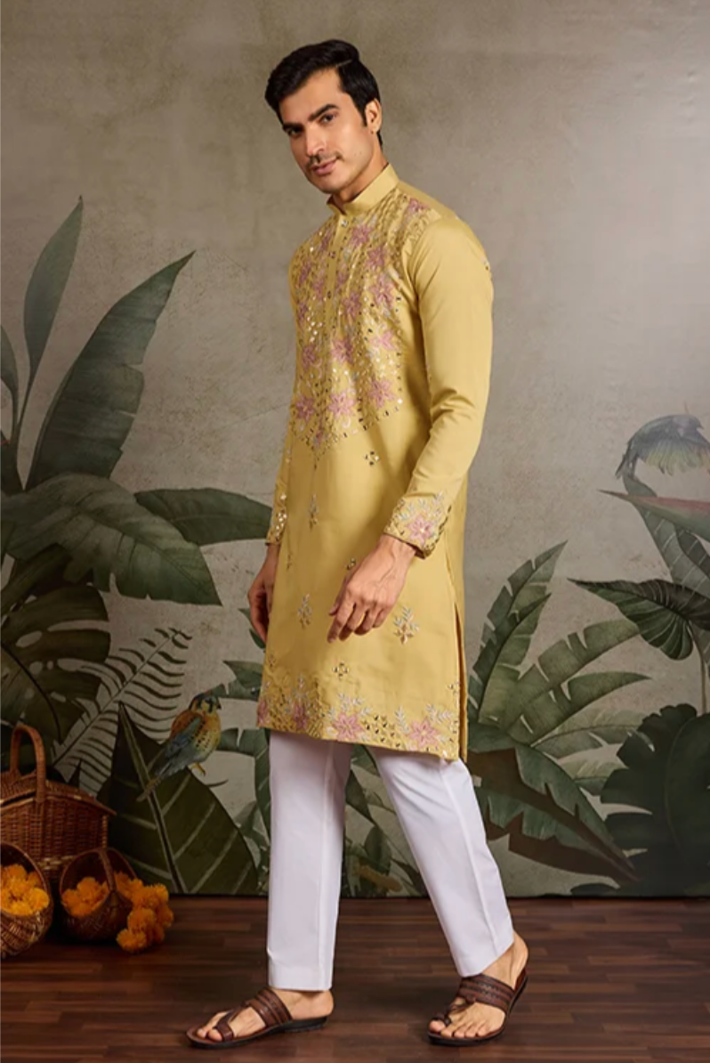 Hasta Yellow Kurta Set