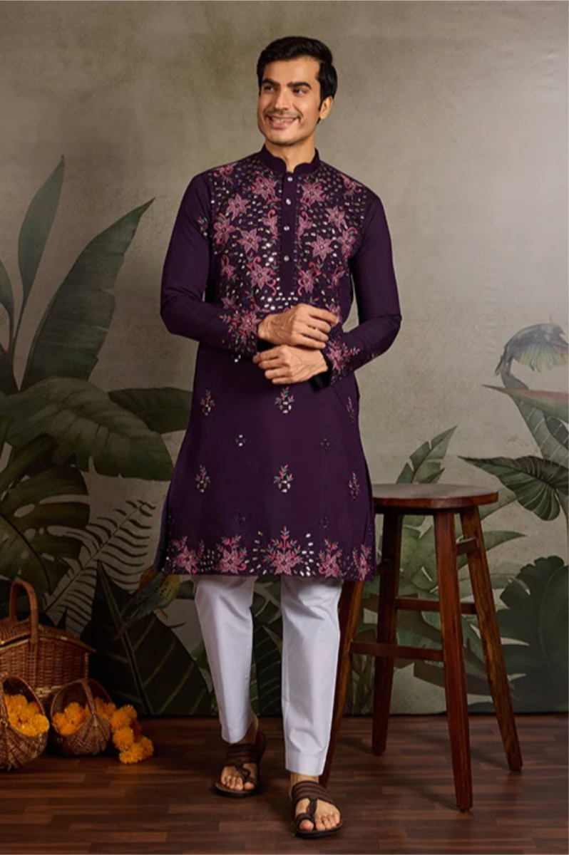 Hasta Purple Kurta Set