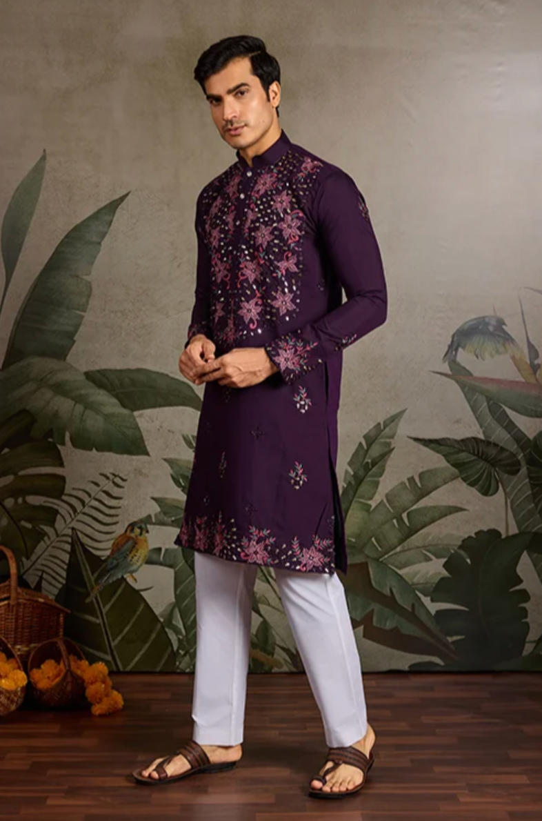 Hasta Purple Kurta Set