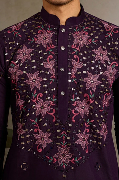 Hasta Purple Kurta Set