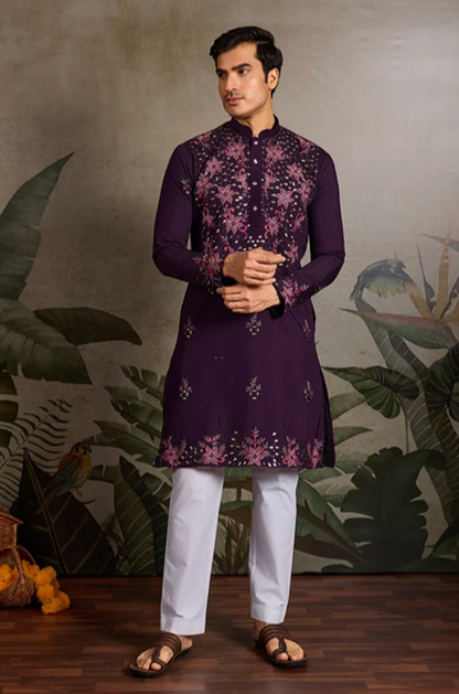 Hasta Purple Kurta Set