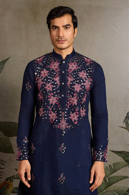 Hasta Navy Blue Kurta Set