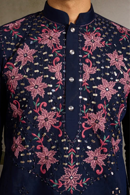 Hasta Navy Blue Kurta Set