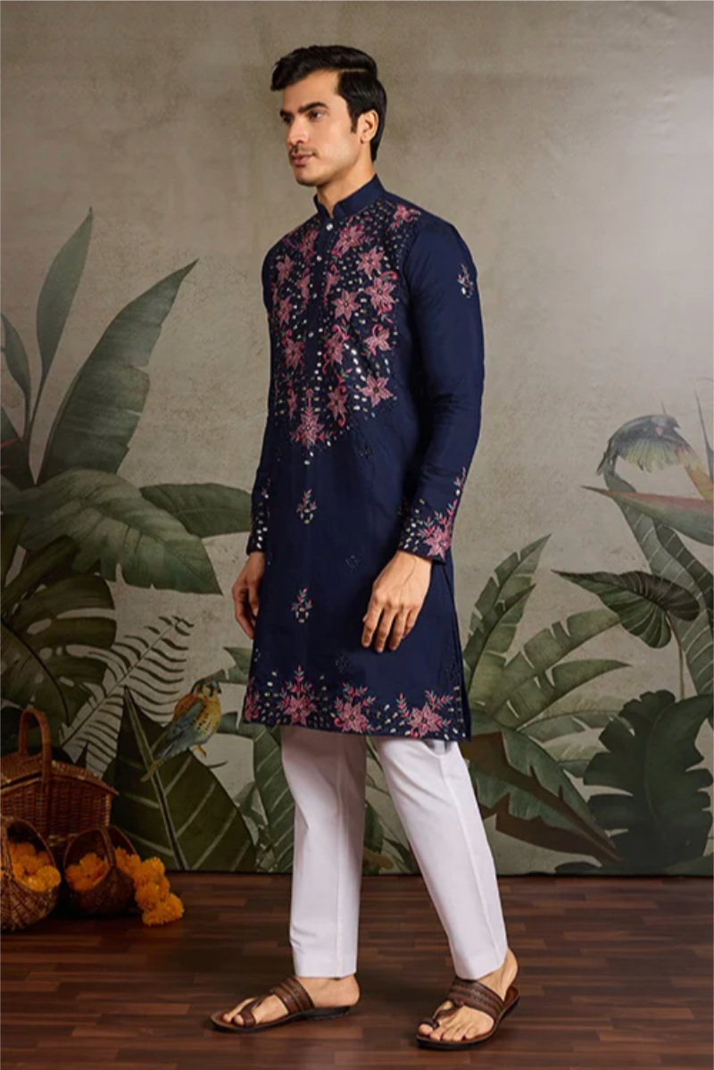 Hasta Navy Blue Kurta Set